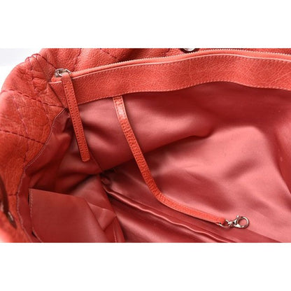 Chanel Tote Quilted Leather Dark Pink Silver — view 9