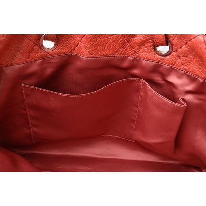 Chanel Tote Quilted Leather Dark Pink Silver — view 10