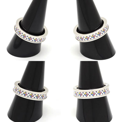 Hermes Ring Collier De Chien PM T57 Approx 16 Confetti Enamel Print Metallic