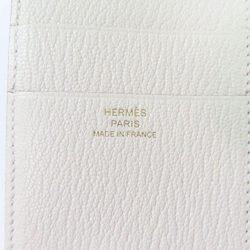 Hermes Bearn Combine Nata Gold Hardware H Logo Hardware Compact Wallet Chevre