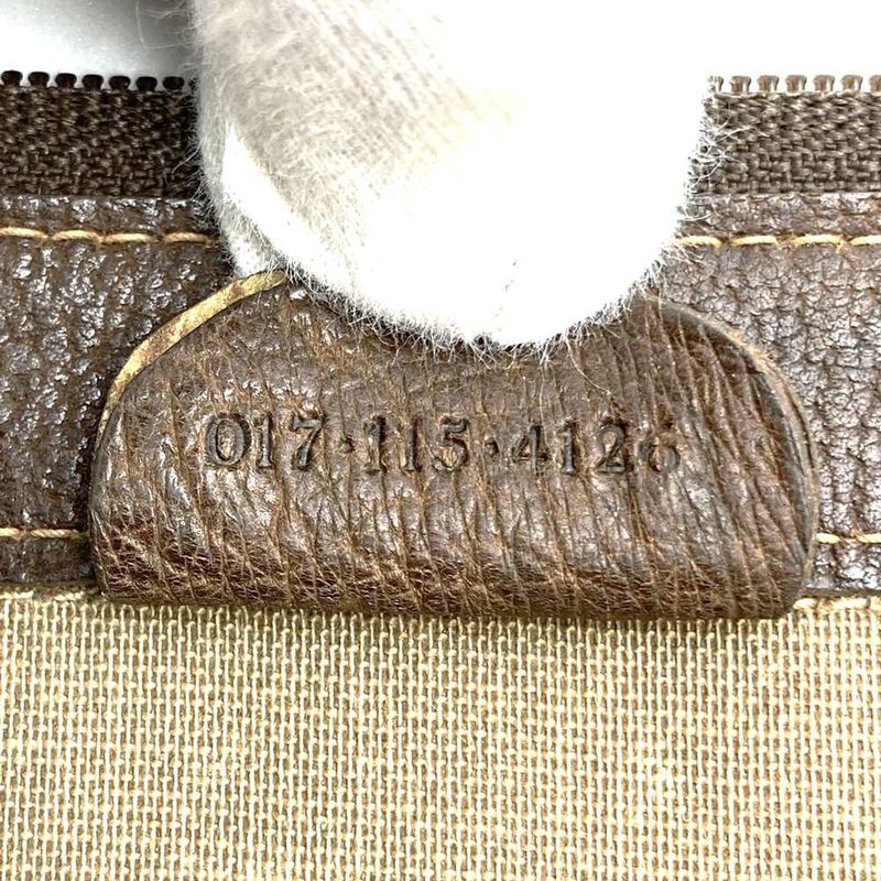 Gucci 017 115 Second Bag Clutch Bag Pouch GG Supreme Sherry Line Leather Brown