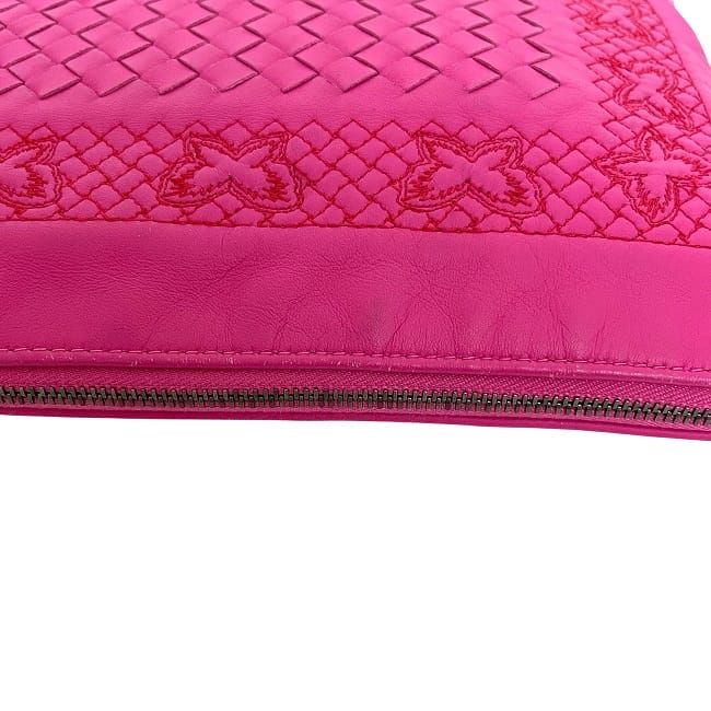 Bottega Veneta Clutch Bag Pink Intrecciato Butterfly Excellent Condition