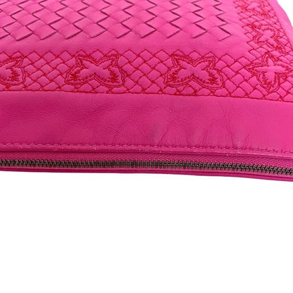 Bottega Veneta Clutch Bag Pink Intrecciato Butterfly Excellent Condition