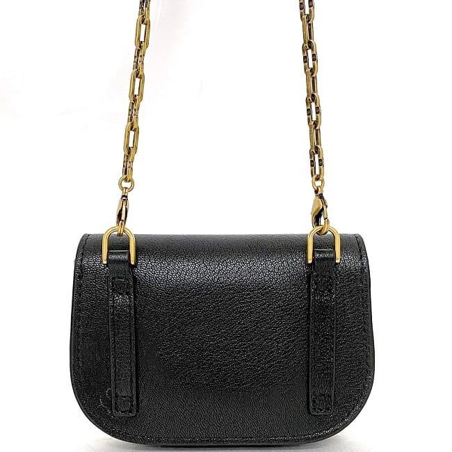 Christian Dior Chain Mini Pouch Black Saddle