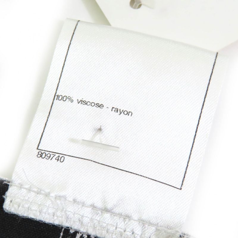 CHANEL P47830 Coco Mark Pearl Button Sleeveless Top Tunic Green Beige Blue 38