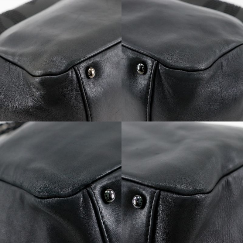 Chanel W Chain Shoulder Studded Coco Mark Lambskin Black Ladies Shoulder Bag