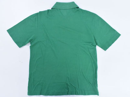 Authentic Hermes Cotton Polo Shirt Short Sleeve Tops Green Ladies Clothing Used
