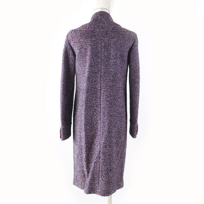 CHANEL 16P P53413 Bar Tie Cotton Tweed Coat With Coco Mark Buttons Multi 34