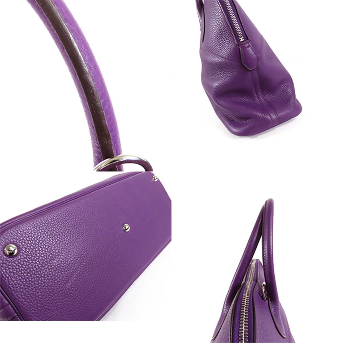 Hermes Bolide 35 Ultra Violet Silver Taurillon 2-Way Shoulder Bag — view 7