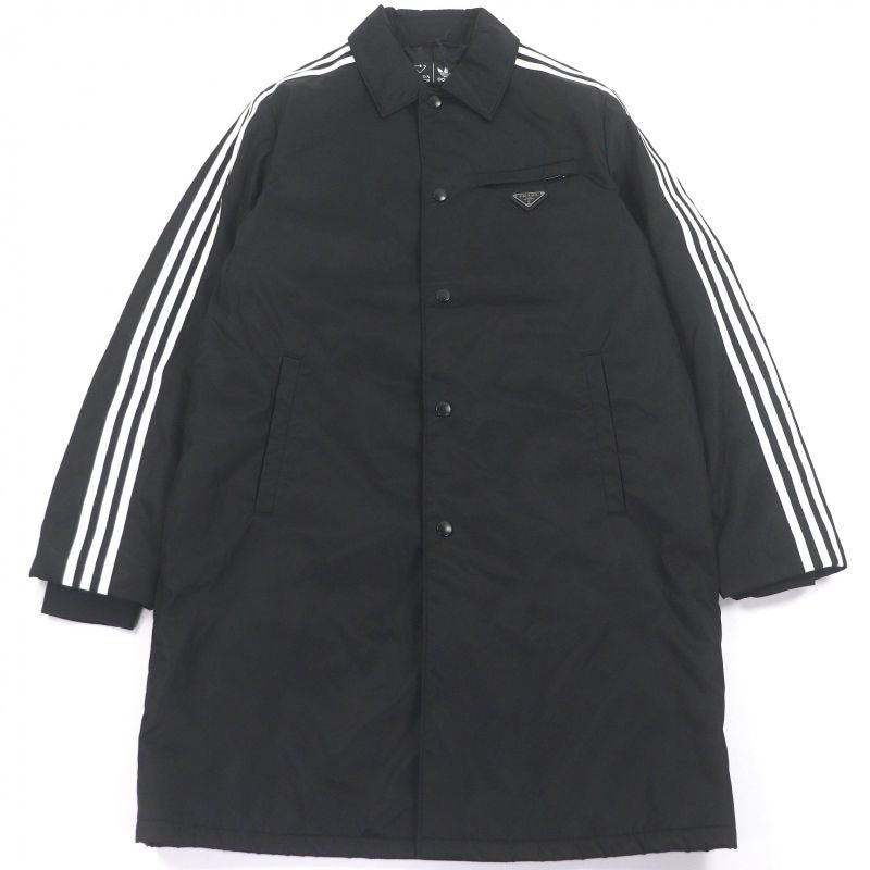 Prada Adidas Sgb937 re-nylon Three Stripes Triangle Logo Bench Coat Black 48