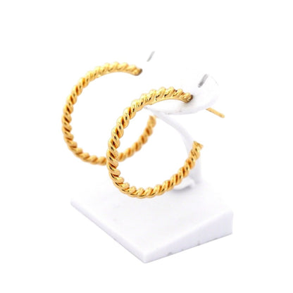 Tiffany & Co Earrings Twist Hoop 18k Yellow Gold — view 2