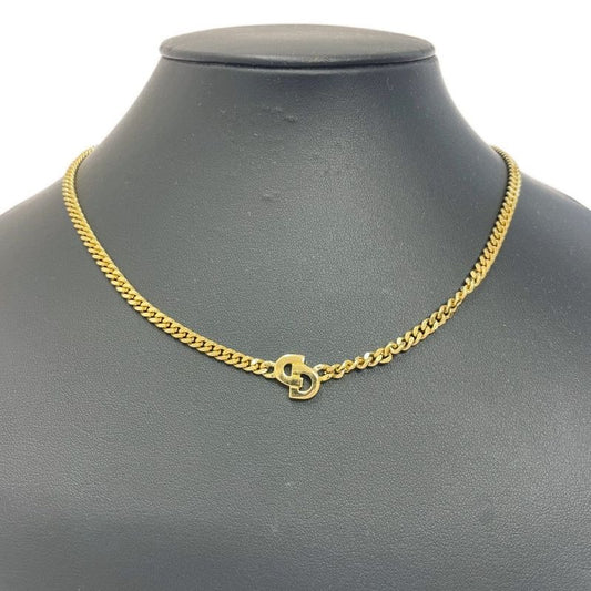 Christian Dior GP CD Logo Necklace Gold