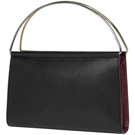 Cartier Logo Handbag Mini Leather Black