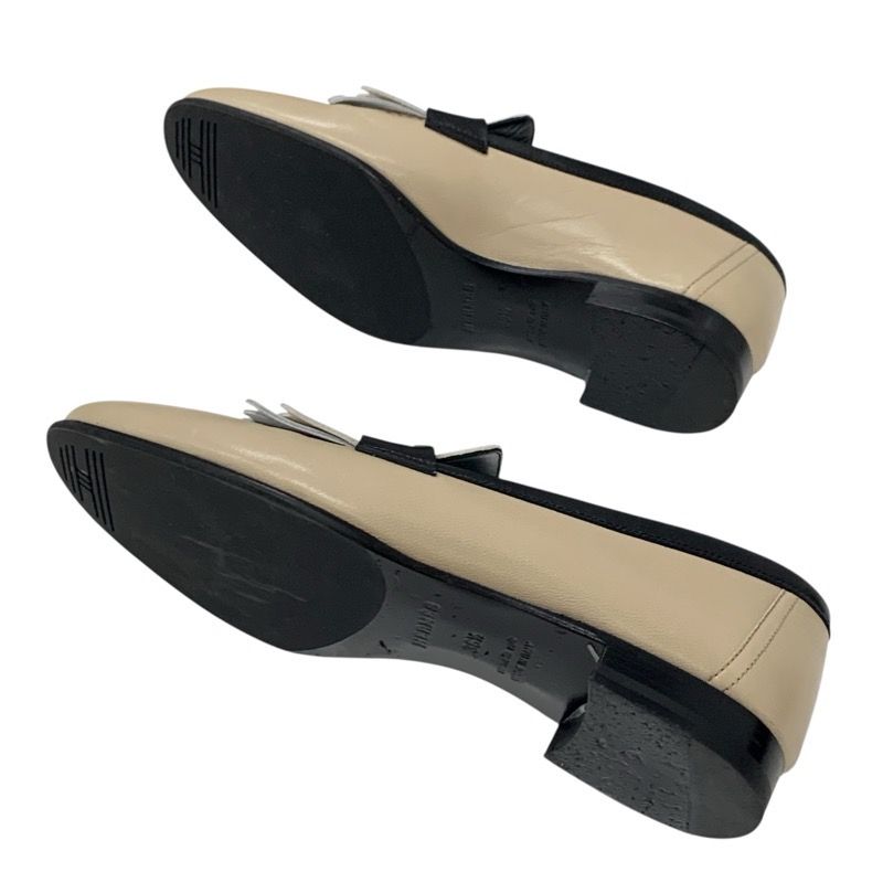 Hermes Royal Loafer Leather Shoes Leather Beige Black White Hhardware Constance