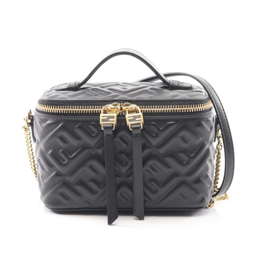 Fendi FF Motif Black Leather Shoulder Bag