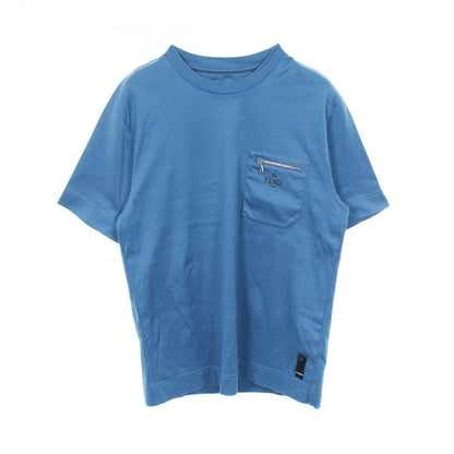 Fendi Short Sleeve T-Shirt Logo Blue Cotton