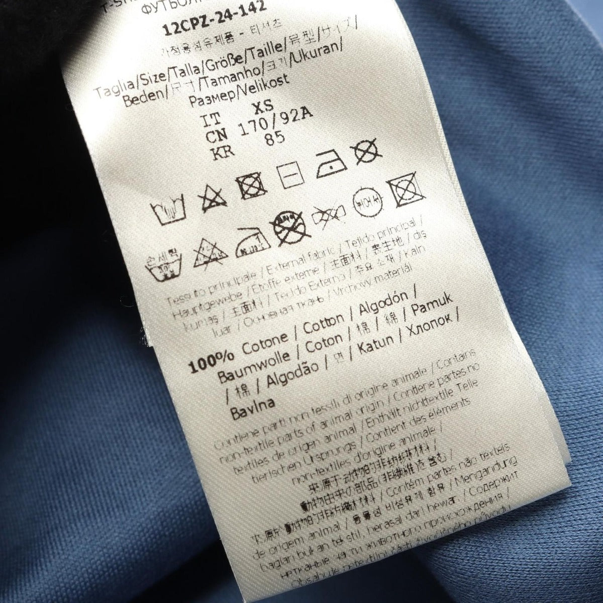 Fendi Short Sleeve T-Shirt Logo Blue Cotton — view 4