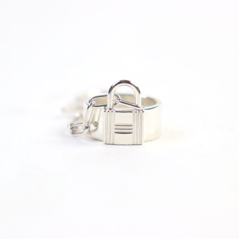 Hermes Alfa Kelly Ag925 Clochette Cadenas Double Ring - Ring Accessory Silver