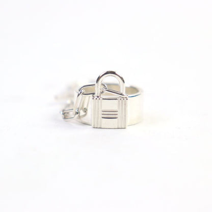 Hermes Alfa Kelly Ag925 Clochette Cadenas Double Ring - Ring Accessory Silver