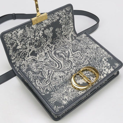 DIOR 30 Montaigne Crossbody Shoulder Bag Jacquard Women's