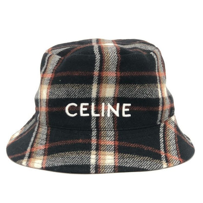 Celine Hat Logo Check 2 Au5 B231 L Wool Multicolor