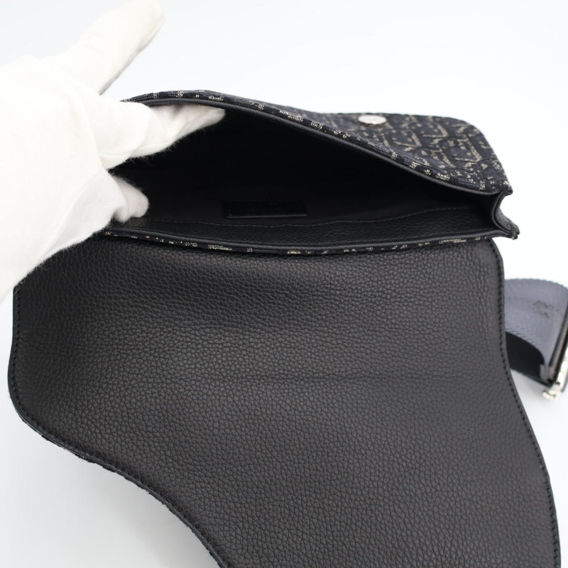 Christian DIOR Body Bag Saddle Shoulder Black