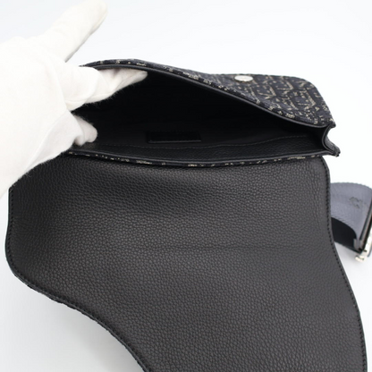 Christian DIOR Body Bag Saddle Shoulder Black