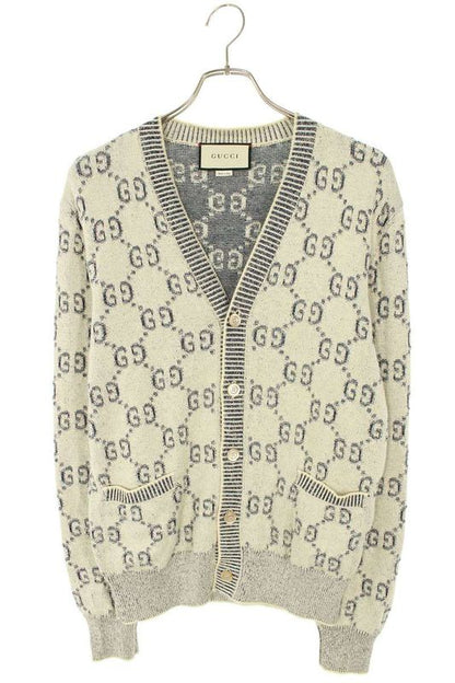 Gucci 614746 Xkbau GG All-over Cotton Jacquard Cardigan Men's XS