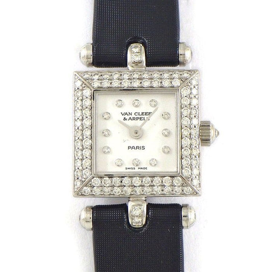 Van Cleef & Arpels Watch Fantasy Carre Diamond Bezel Index Lug Square White