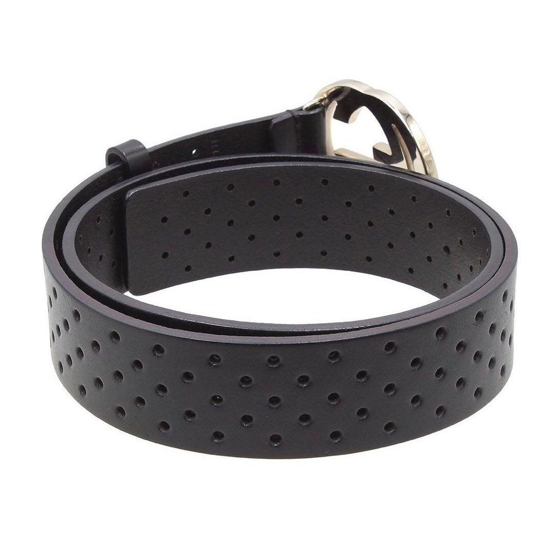 Gucci Interlocking Perforated Leather Belt — view 2