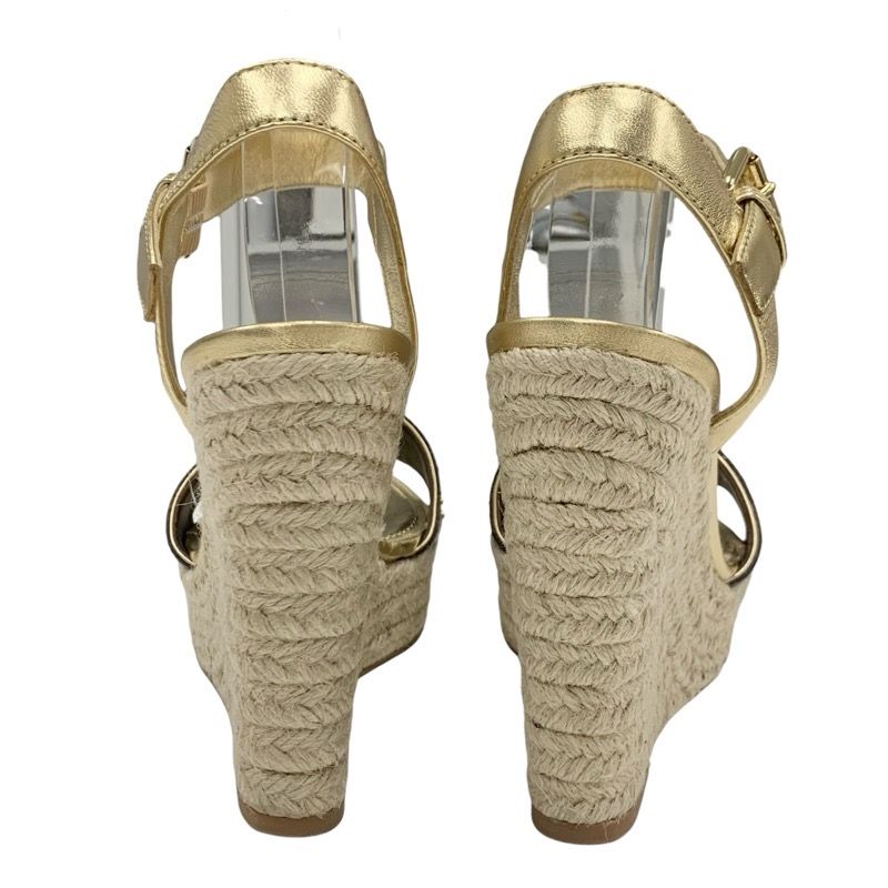 Louis Vuitton Starboard Line Monogram Sandals Shoes Leather Gold Brown Studs