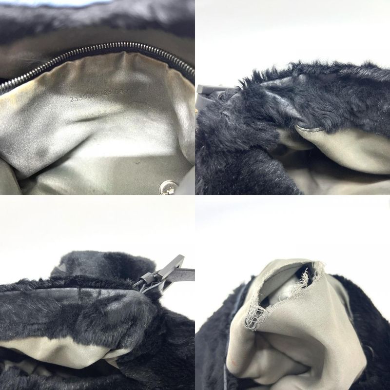 Fendi Handbag Mamma Bucket Fur Black