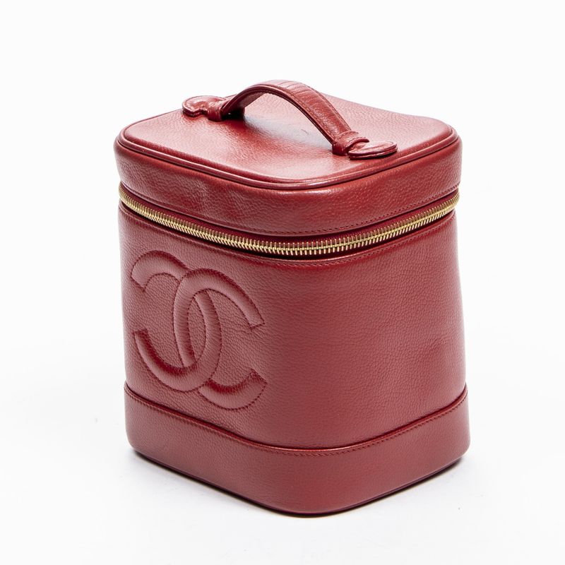 Chanel Vanity Case Red Caviar Leather A