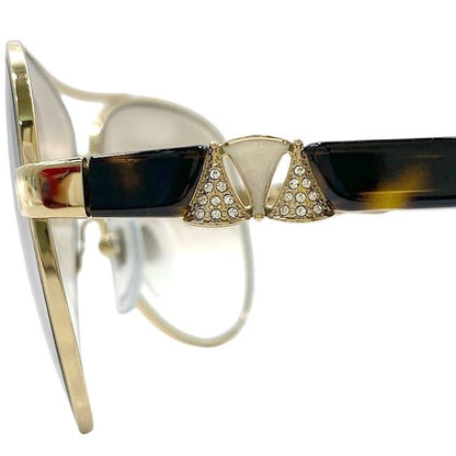 Bulgari Sunglasses In Brown Tortoiseshell With White Shell 6080b Excellent