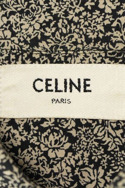 Celine 2c028570k Viscose Flower Print Long Sleeve Shirt Men's 39