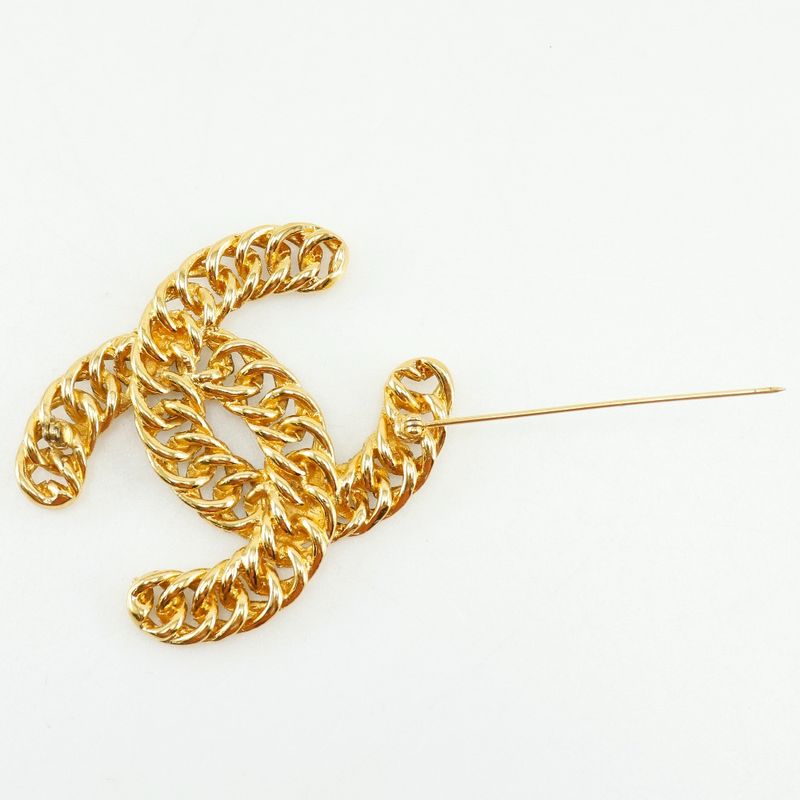 Chanel Chain Coco Mark Gold Plated Ladies 36.4g Brooch
