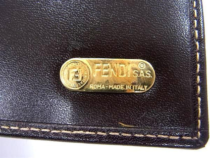 Fendi Vintage Zucca Pattern Nylon Canvas And Leather Foldable Long