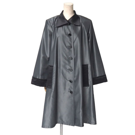 Saint Laurent Yves Vintage Coat 36 A-line Gray Black Bicolor