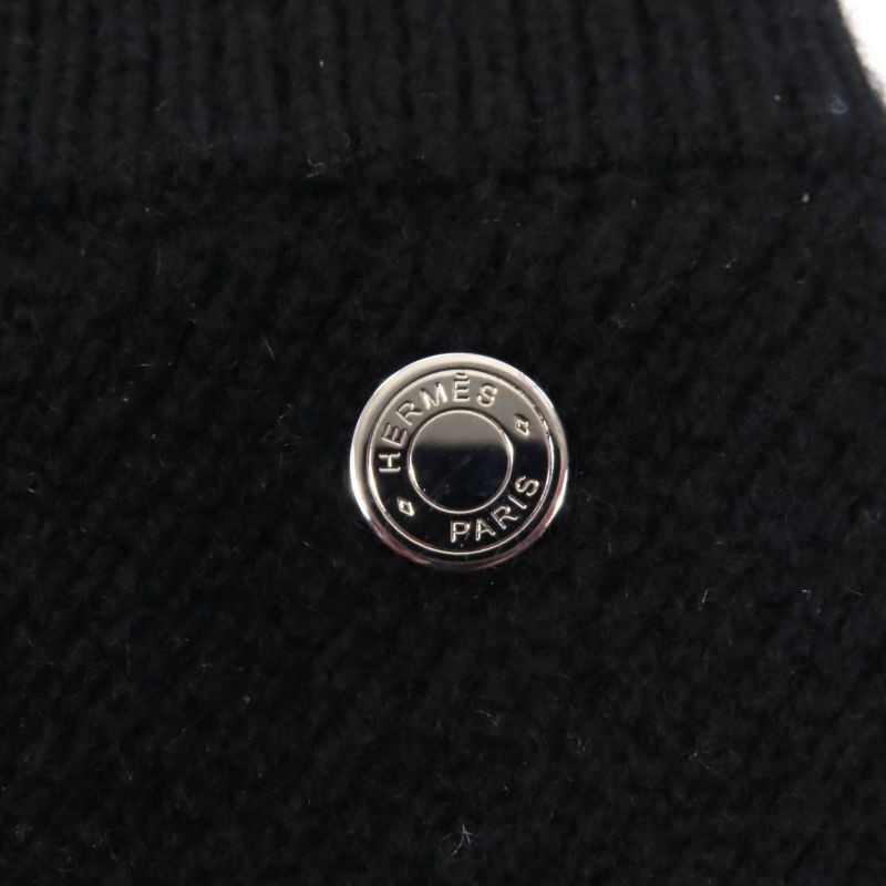 Hermes 22AW 2h2300d1 100% Cashmere Trapezoidal Knit Skirt With Serie Hardware