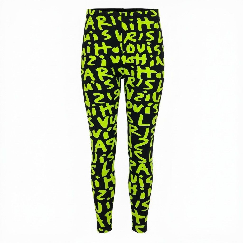 Louis Vuitton Id9 Graffiti Leggings Relaxed Pants L Black Green