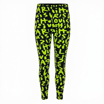 Louis Vuitton Id9 Graffiti Leggings Relaxed Pants L Black Green