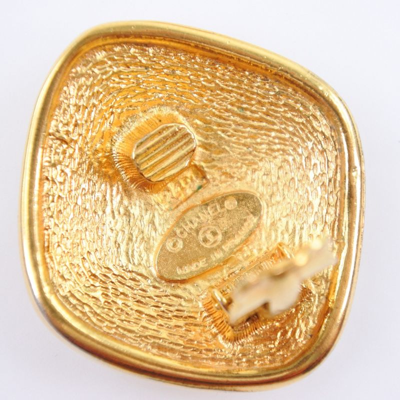 Chanel Coco Mark Rhombus Vintage Gold Plated Ladies 31.1g Earring