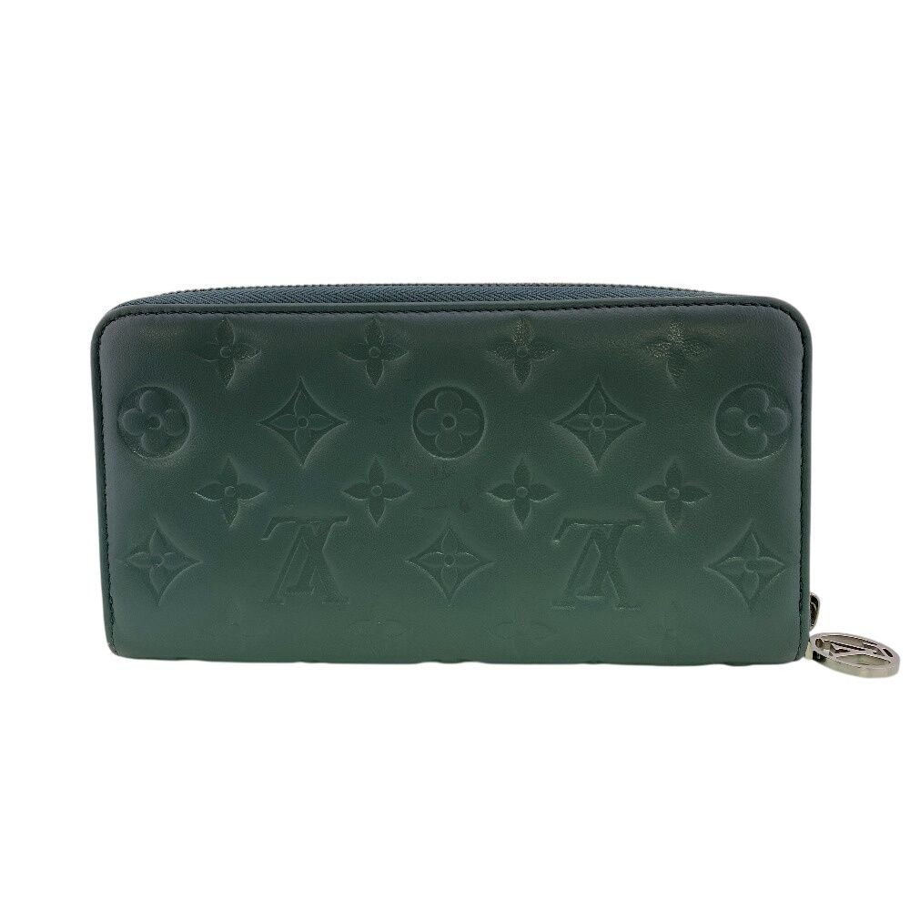 Louis Vuitton Zippy Wallet Monogram Embossed Leather Blue Glacier