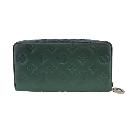 Louis Vuitton Zippy Wallet Monogram Embossed Leather Blue Glacier