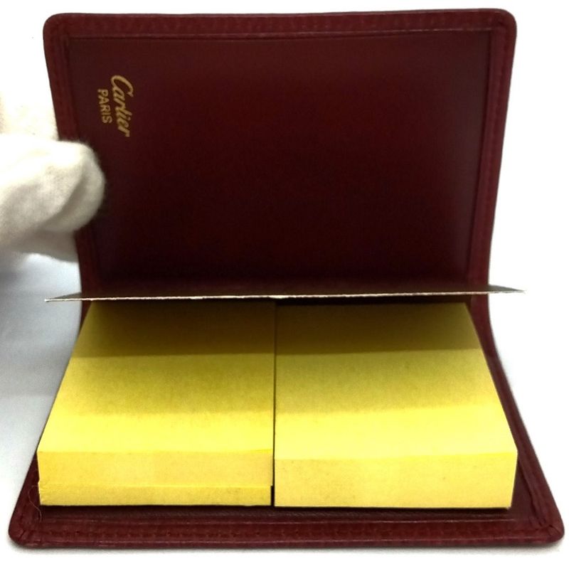 Cartier Post-it Must Line Leather Bordeaux Sticky Note Case Stationery