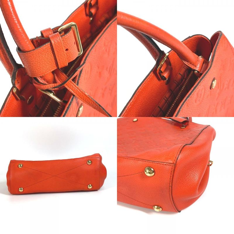 Louis Vuitton Handbag Montaigne BB M50093 Monogram Empreinte Leather Apricot