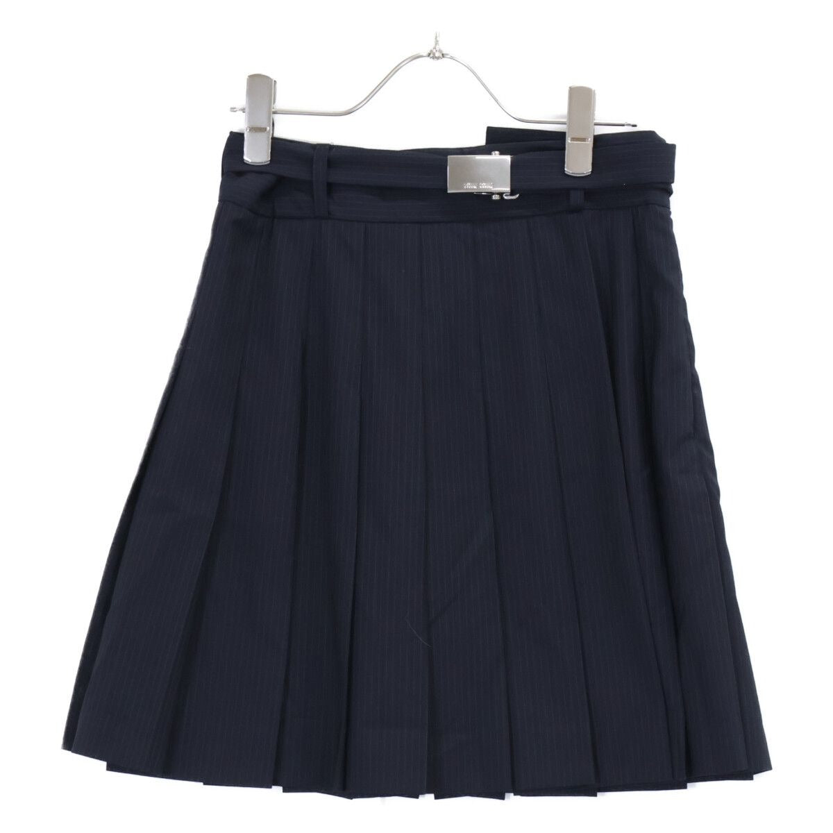 Miu Miu Pinstripe Skirt Belt Pleats 38