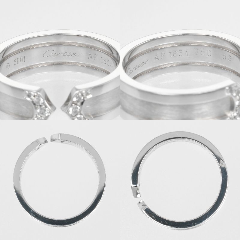 Cartier 2C 18kwhite Gold And Diamonds #16 Ladies 8.5g Ring