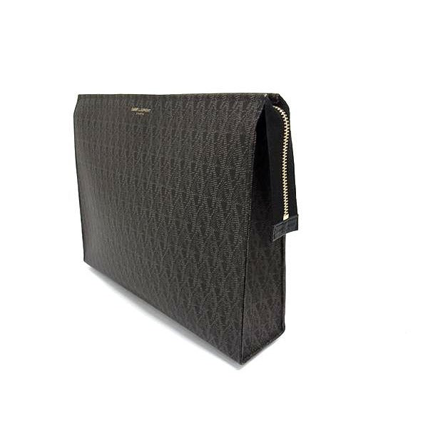 Saint Laurent All Over Pattern Clutch Bag Second Black — view 3