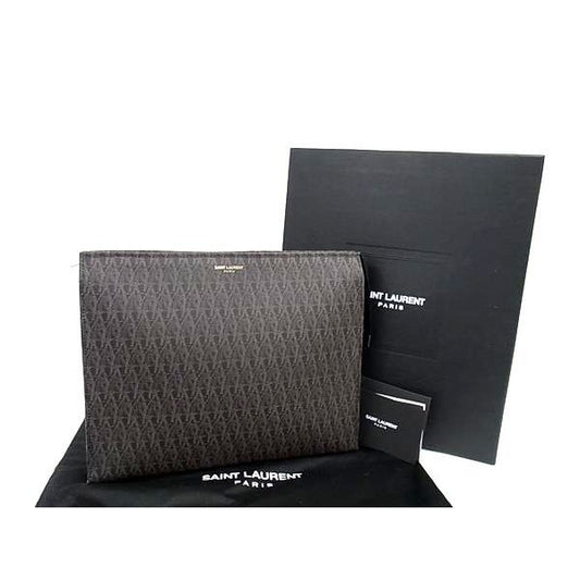 Saint Laurent All Over Pattern Clutch Bag Second Black